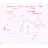 1950s Manchester United, Busby's Babes autographs A sheet of Manchester United F.C. Ltd. notepaper