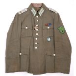 1939-1945 German Third Reich, Police uniform tunic. A summer tunic to an Oberleutant of the