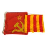 1970s Soviet Union flag and South Vietnam flag. (2) A flag of the USSR. The red ground printed to
