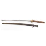 1939-1945 Japanese military non commissioned officer's katana sword. Cast aluminium grip in the form