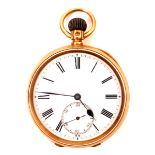 A late Victorian 18ct gold cased pocket watch The case engraved 'Presented to - Mr Thomass Batt - by