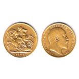 GB. Edward VII gold sovereigns, 1904, 1907 and 1910. Fine