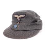 1939-1945 German Third Reich, Luftwaffe / Hitler Youth field cap. A blue-grey field cap with