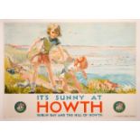 1931 Travel Poster, 'It's Sunny at Howth' A Great Northern Railway Company, Ireland travel poster