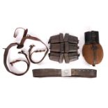 1939-1945 German Third Reich, Wehrmacht issue kit. A black leather belt with 'Gott Mit Uns'