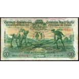 Currency Commission Consolidated Banknote 'Ploughman' National Bank One Pound 6-4-37 (3) 30NA039252.