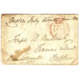 O'Connell family Free post covers. A postal wrapper, London, July 25 1835, with wax seal,