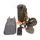 1939-1945 German Third Reich, Heer issue gas-mask, gas-cape bag with decontamination fluid bottle