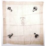 1798-1898 Centenary silk handkerchief A white silk handkerchief, the centre printed with crossed