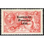 Stamps. Ireland. Government Saorstát 3-line overprint on five shillings with Inverted "T" variety.