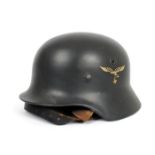 1939-1945 German Third Reich, M40 single decal Luftwaffe helmet. With leather liner band and