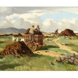 Maurice Canning Wilks RUA ARHA (1910-1984) BRINGING IN TURF, CONNEMARA oil on canvas signed lower