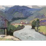 Letitia Marion Hamilton RHA (1878-1964) NEAR FIESOLE, FLORENCE oil on board signed with initials