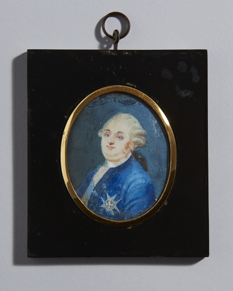 Anon. PORTRAIT MINIATURE OF LOUIS XVI, KING OF FRANCE (1754-93) watercolour on ivory; (set in a