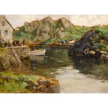 James Humbert Craig RHA RUA (1877-1944) THE HARBOUR, BUNBEG, COUNTY DONEGAL oil on board signed