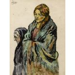 William Conor OBE RHA RUA ROI (1881-1968) HARD TIMES OF THE THIRTIES watercolour and ink signed