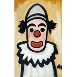 Markey Robinson (1918-1999) CLOWN gouache on board signed lower right Collection of George and Maura