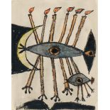 Colin Middleton MBE RHA (1910-1983) UNTITLED CREATURE, 1960 watercolour with pastel on paper