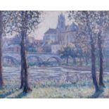 Frederick O'Neill Gallagher (fl.1906-1917) L'EGLISE À MORET, 1913 oil on canvas signed and dated