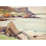 Maurice Canning Wilks RUA ARHA (1910-1984) COASTAL SCENE, COUNTY ANTRIM watercolour signed lower