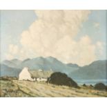 Paul Henry RHA (1876-1958) THE ROADSIDE COTTAGE, LOUGH INAGH, COUNTY GALWAY photo lithographic