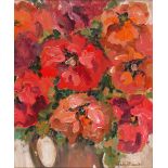 Gladys Maccabe HRUA ROI FRSA (b.1918) FLOWER STUDY oil on board signed lower right 13¼ x 11¼in. (