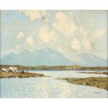 Paul Henry RHA (1876-1958) CONNEMARA COTTAGES photo lithographic print; (framed) 15¾ x 19¾in. (40.01