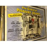 The Girls of Pleasure Island, framed cinema poster. 1953, starring Leo Genn, Don Taylor and Gene