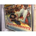 Raintree County, framed cinema poster. 1957, starring Montgomery Clift, Elizabeth Taylor and Eva