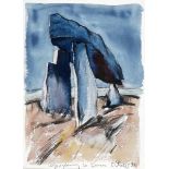 Eamonn O'Doherty (1939-2011) LEGANANNY DOLMEN, COUNTY DOWN, 1990 pastel and watercolour signed,