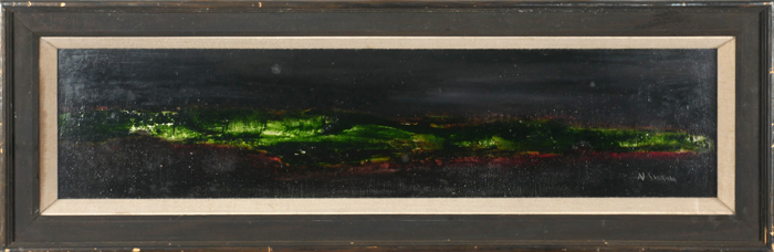 Noel Sheridan (1936–2006) GREEN LANDSCAPE I oil on board signed lower right; titled on original - Image 2 of 2