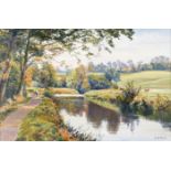 Allan Ardies RIVER SCENE oil on canvas signed lower right 19¼ x 29in. (48.90 x 73.66cm)