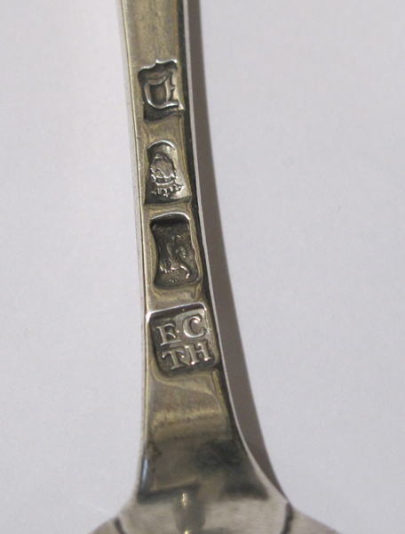 Georgian silver, a soup ladle and two pairs of spoons. A George III taper-handle soup-ladle, London, - Image 2 of 3