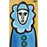 Markey Robinson (1918-1999) CLOWN gouache signed upper right Collection of George and Maura