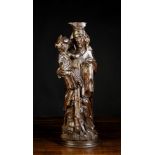 A Charming 15th/16th Century Carving of Crowned Madonna & Child with hollowed back,