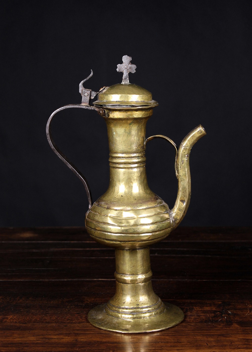 A Gothic Brass Jug.