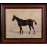 An Oil on Canvas (relined) Portrait of a Horse inscribed 'Old Bridge' and signed indistinctly