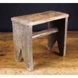 A Small Provincial Boarded Oak Stool.