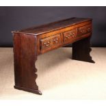 A Fine 18th Century Joined Oak Plank-End Low Dresser, Circa 1740.