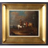 An Early 18th Century Oil on Canvas, Circa 1700; Horsemen in Landscape,