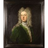 Circle of Charles Jervas (1675-1739): Oil on Canvas: Portrait of a Be-wigged Aristocratic Gent