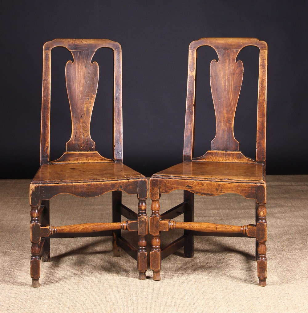 A Pair of 18th Century Joined Oak Side Chairs.