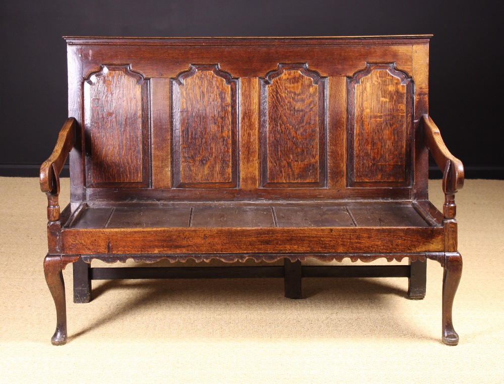 A Fine 18th Century English Joined Oak Settle, Circa 1720,