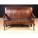 A Fine 18th Century English Joined Oak Settle, Circa 1720,