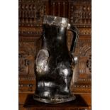 A Magnificent 17th Century English Silver Mounted Leather Bombard of impressive size and fine