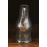 An 18th Century Leather Bombard painted with a crown above a pair of reflected 'L's to the front,