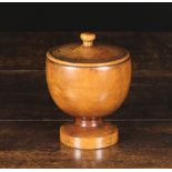 A Finely Turned Fruit-wood Treen Goblet and Cover, Circa 1700, 6 ins (15 cms) in height.