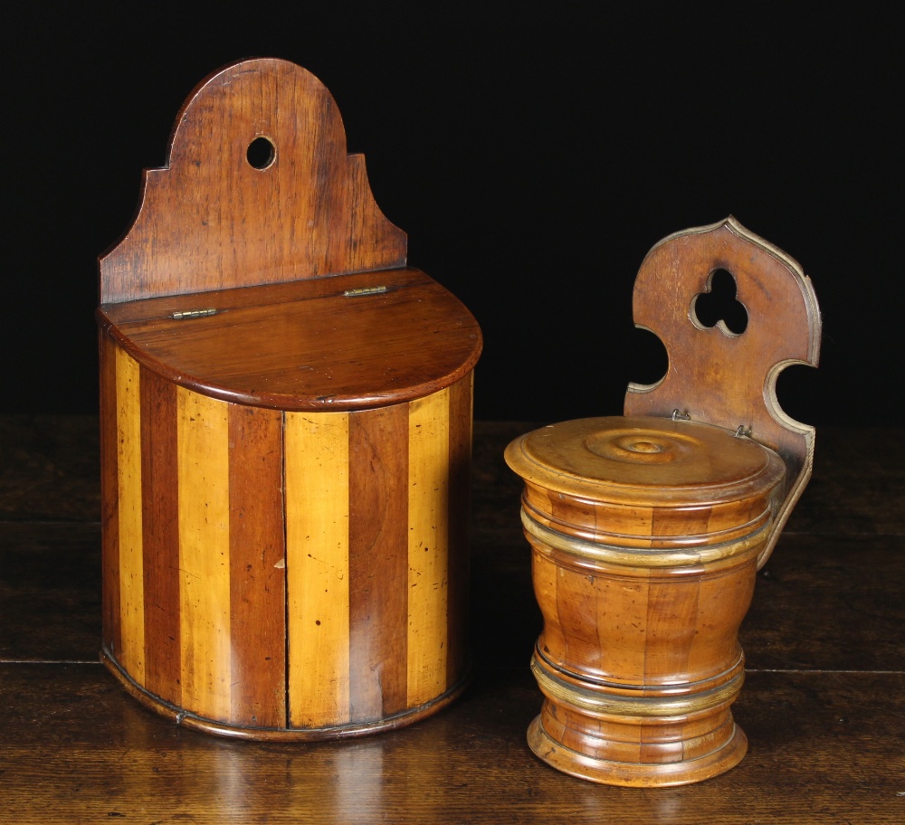 Two Fine 19th Century Treen Containers: An Early Salt Box, possibly Scottish,