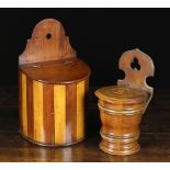 Two Fine 19th Century Treen Containers: An Early Salt Box, possibly Scottish,