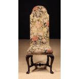 A Queen Anne Style Upholstered High Backed Side Chair.